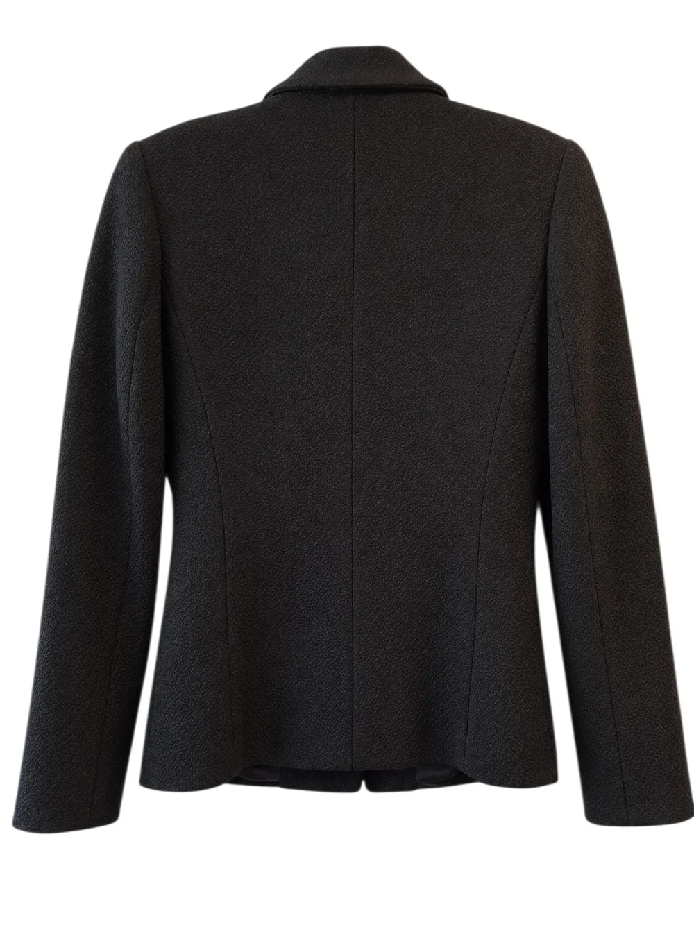 Theory Black Tailored Wool-Blend Tweed Blazer